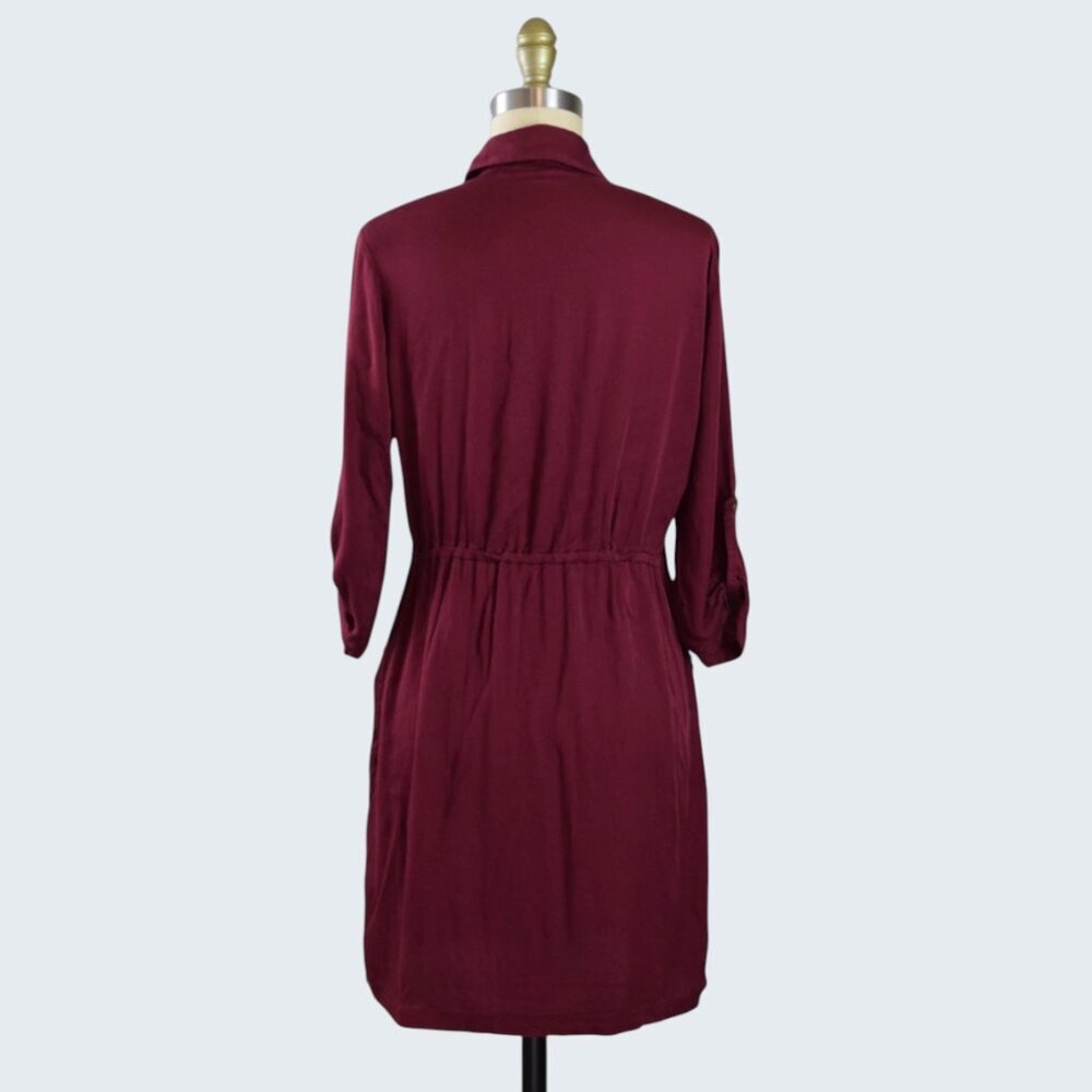 CACHAREL BURGUNDY BUTTON FRONT SHIRT DRESS - Picture 6 of 7